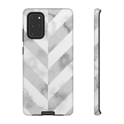 CASEBOB Phone Case Samsung Galaxy S20+ / Glossy White Herringbone Android Case (Protective)