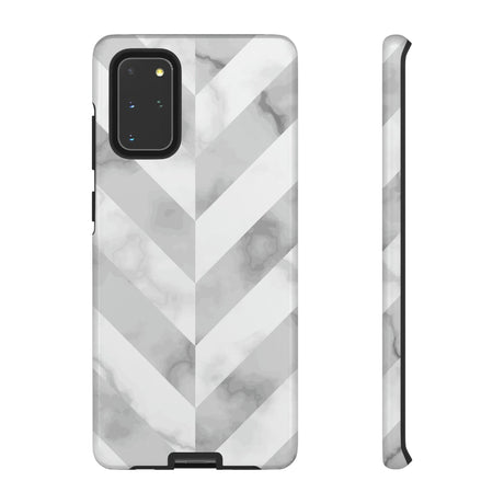 CASEBOB Phone Case Samsung Galaxy S20+ / Glossy White Herringbone Android Case (Protective)