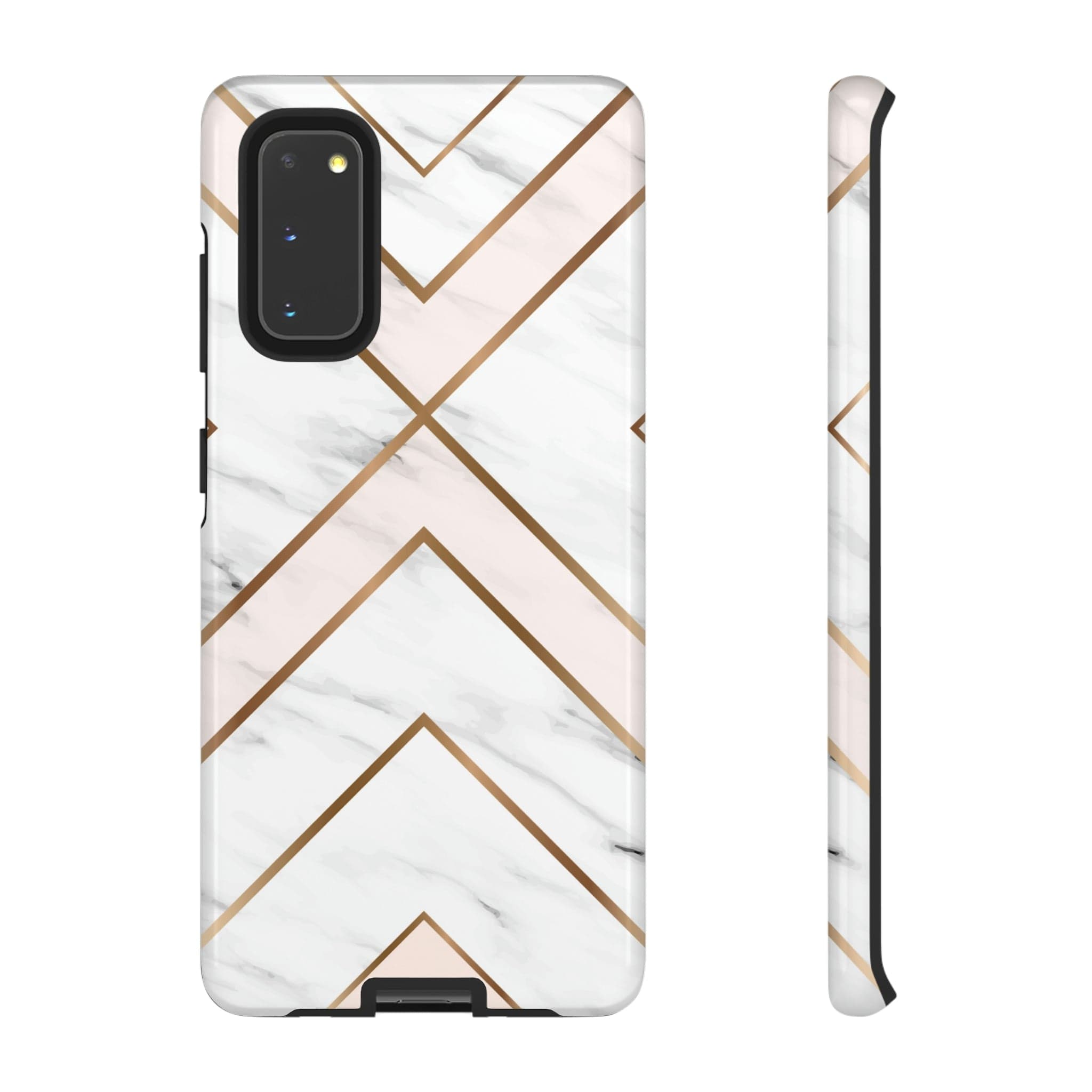 CASEBOB Phone Case Samsung Galaxy S20 / Glossy White Marble Android Case (Protective)