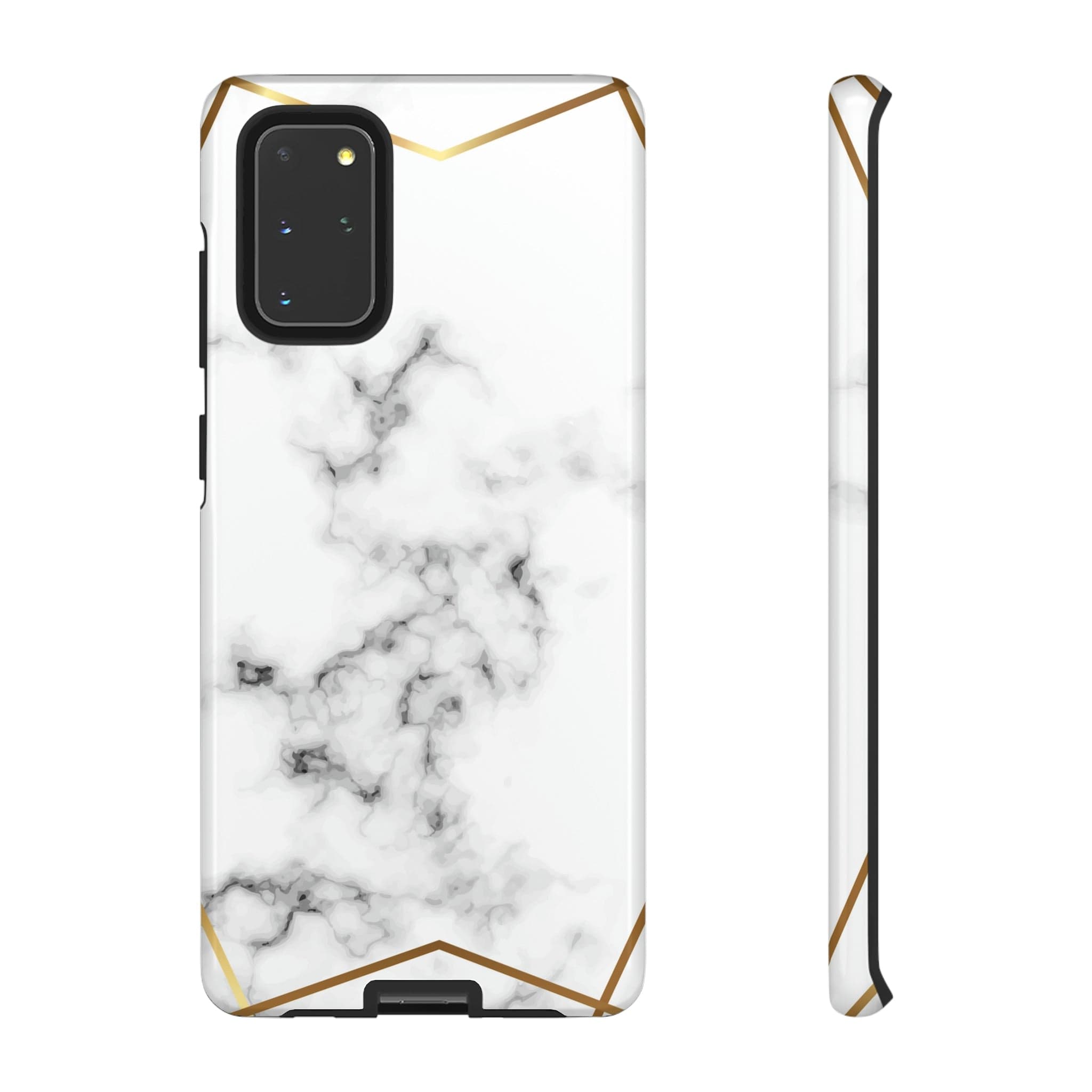 CASEBOB Phone Case Samsung Galaxy S20+ / Glossy White Marble Gold Android Case (Protective)