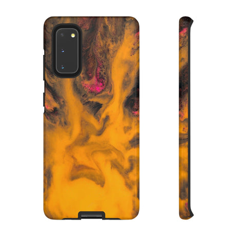 CASEBOB Phone Case Samsung Galaxy S20 / Glossy Yellow Flame Ink Art Android Case (Protective)