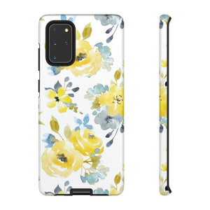 CASEBOB Phone Case Samsung Galaxy S20+ / Glossy Yellow Floral Android Case (Protective)