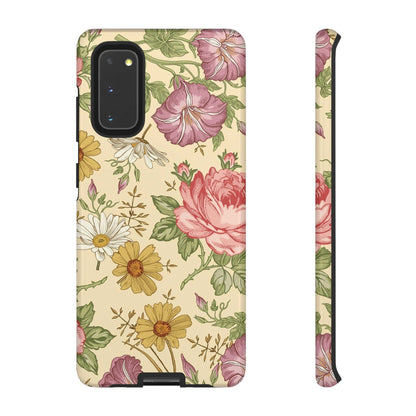 CASEBOB Phone Case Samsung Galaxy S20 / Glossy Yellow Vintage Flower Samsung Case (Protective)