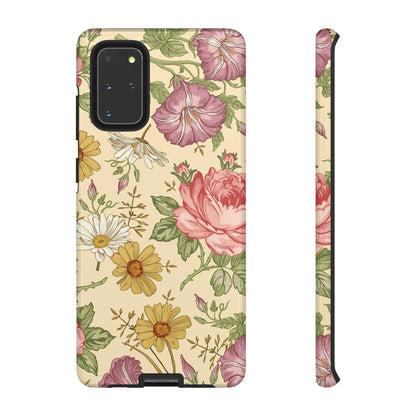 CASEBOB Phone Case Samsung Galaxy S20+ / Glossy Yellow Vintage Flower Samsung Case (Protective)