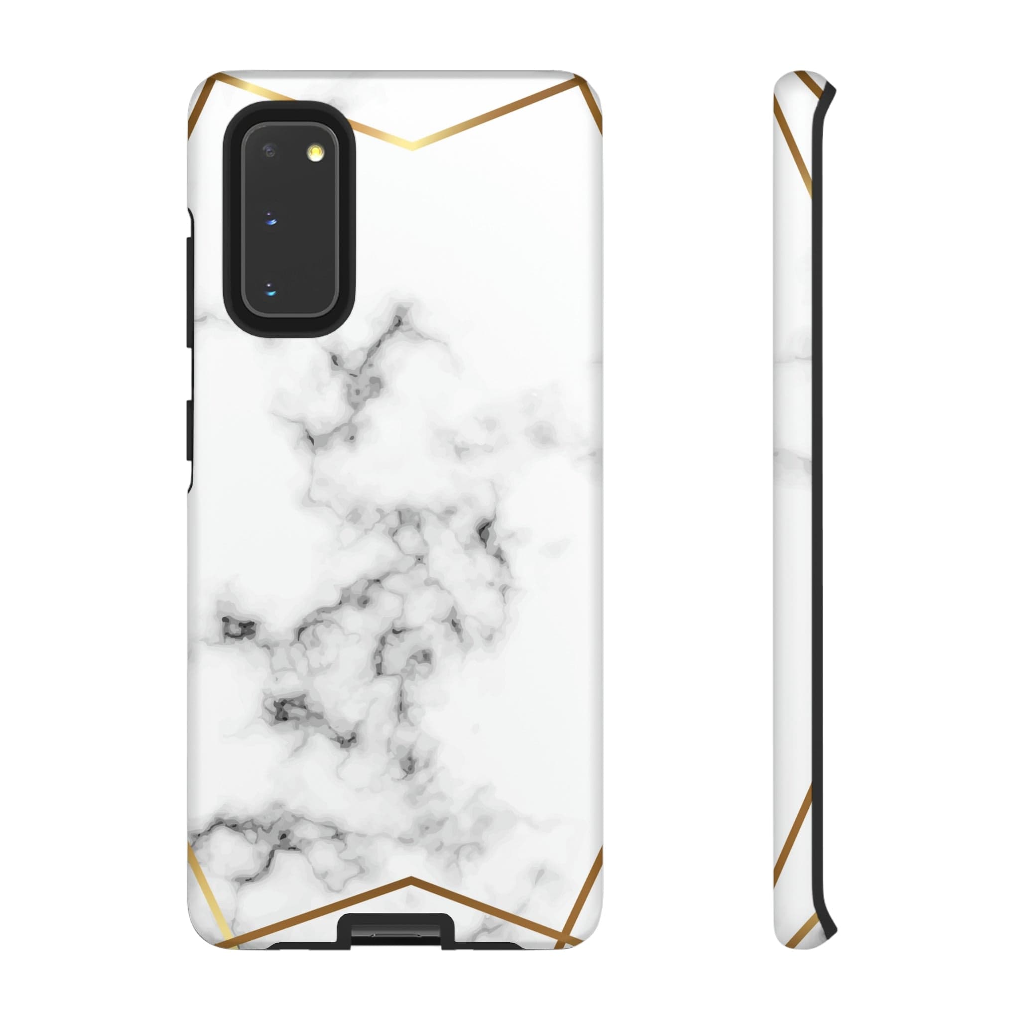 CASEBOB Phone Case Samsung Galaxy S20 / Matte White Marble Gold Android Case (Protective)