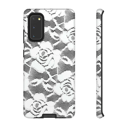 CASEBOB Phone Case Samsung Galaxy S20 / Matte White Rose Lace Gothic Flower Samsung Case (Protective)