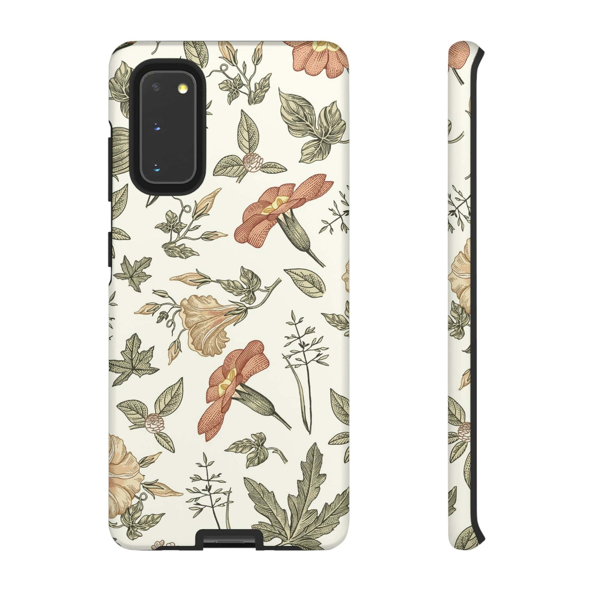 CASEBOB Phone Case Samsung Galaxy S20 / Matte White Vintage Flower Samsung Case (Protective)