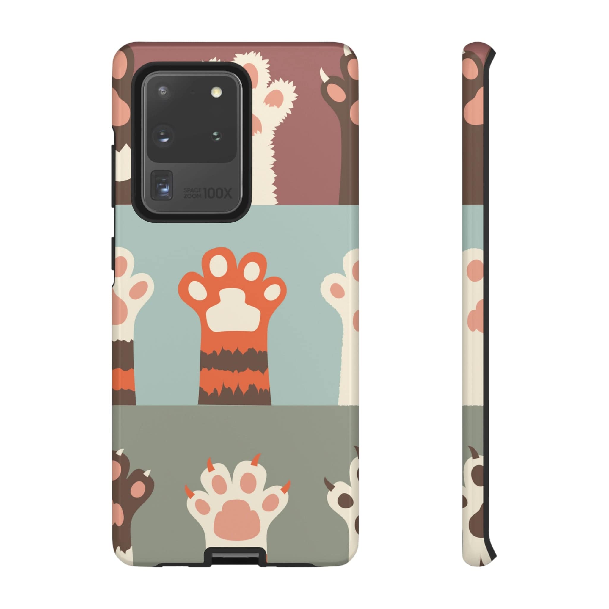 CASEBOB Phone Case Samsung Galaxy S20 Ultra / Glossy Vintage Cat Paw Android Case (Protective)