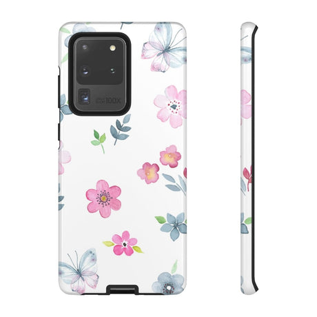 CASEBOB Phone Case Samsung Galaxy S20 Ultra / Glossy Vintage flowers and butterflies Samsung Case (Protective)