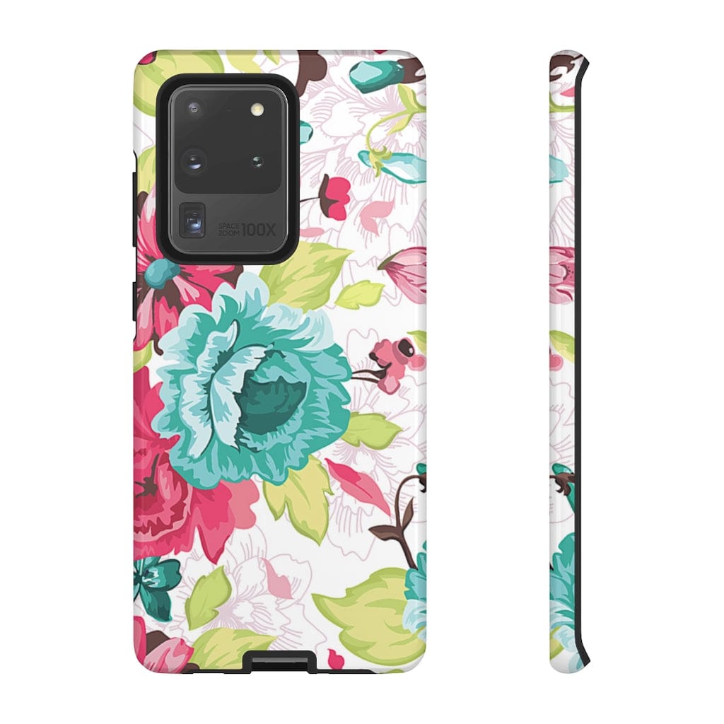 CASEBOB Phone Case Samsung Galaxy S20 Ultra / Glossy Vintage Flowers Pattern Samsung Case (Protective)