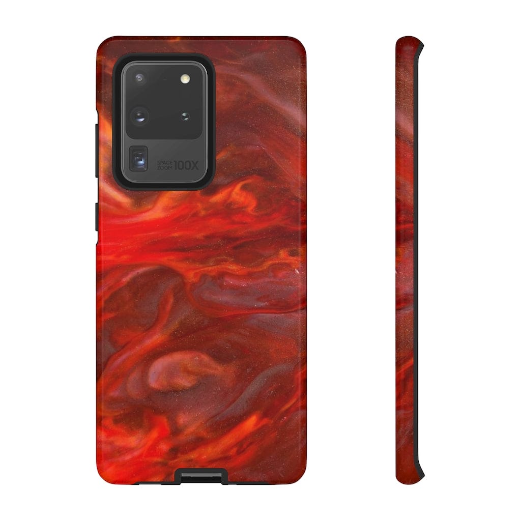 CASEBOB Phone Case Samsung Galaxy S20 Ultra / Glossy Warm Flames Ink Art Android Case (Protective)