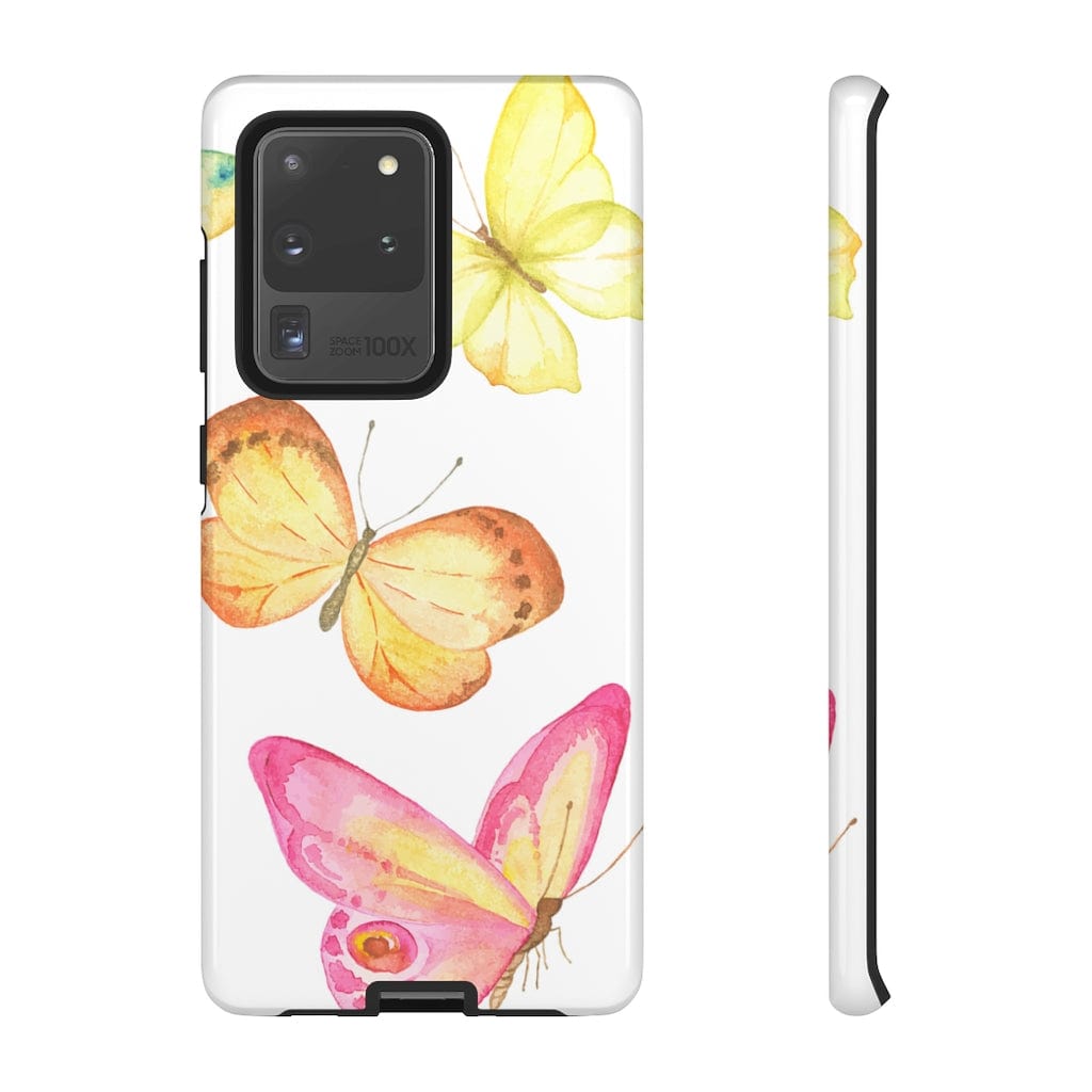 CASEBOB Phone Case Samsung Galaxy S20 Ultra / Glossy Watercolor Butterflyes Samsung Case (Protective)