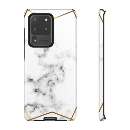 CASEBOB Phone Case Samsung Galaxy S20 Ultra / Glossy White Marble Gold Android Case (Protective)