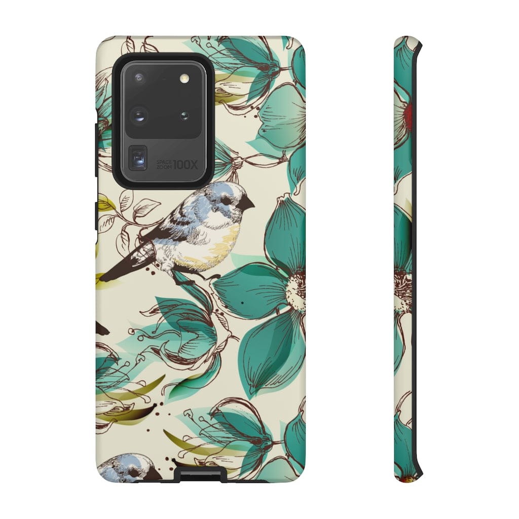 CASEBOB Phone Case Samsung Galaxy S20 Ultra / Matte Cute Flowers and Birds Samsung Case (Protective)