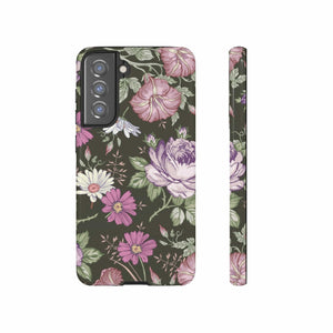 CASEBOB Phone Case Samsung Galaxy S21 FE / Glossy Purple Rose Vintage Flower Samsung Case (Protective)