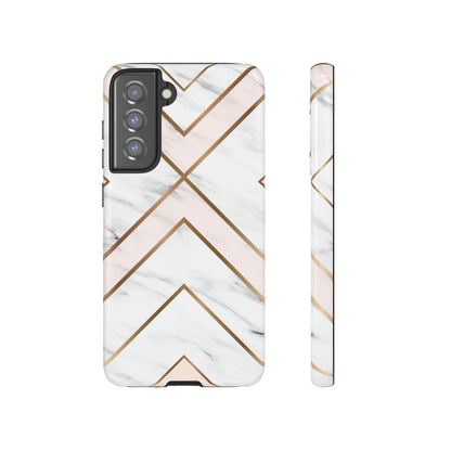 CASEBOB Phone Case Samsung Galaxy S21 FE / Glossy White Marble Android Case (Protective)