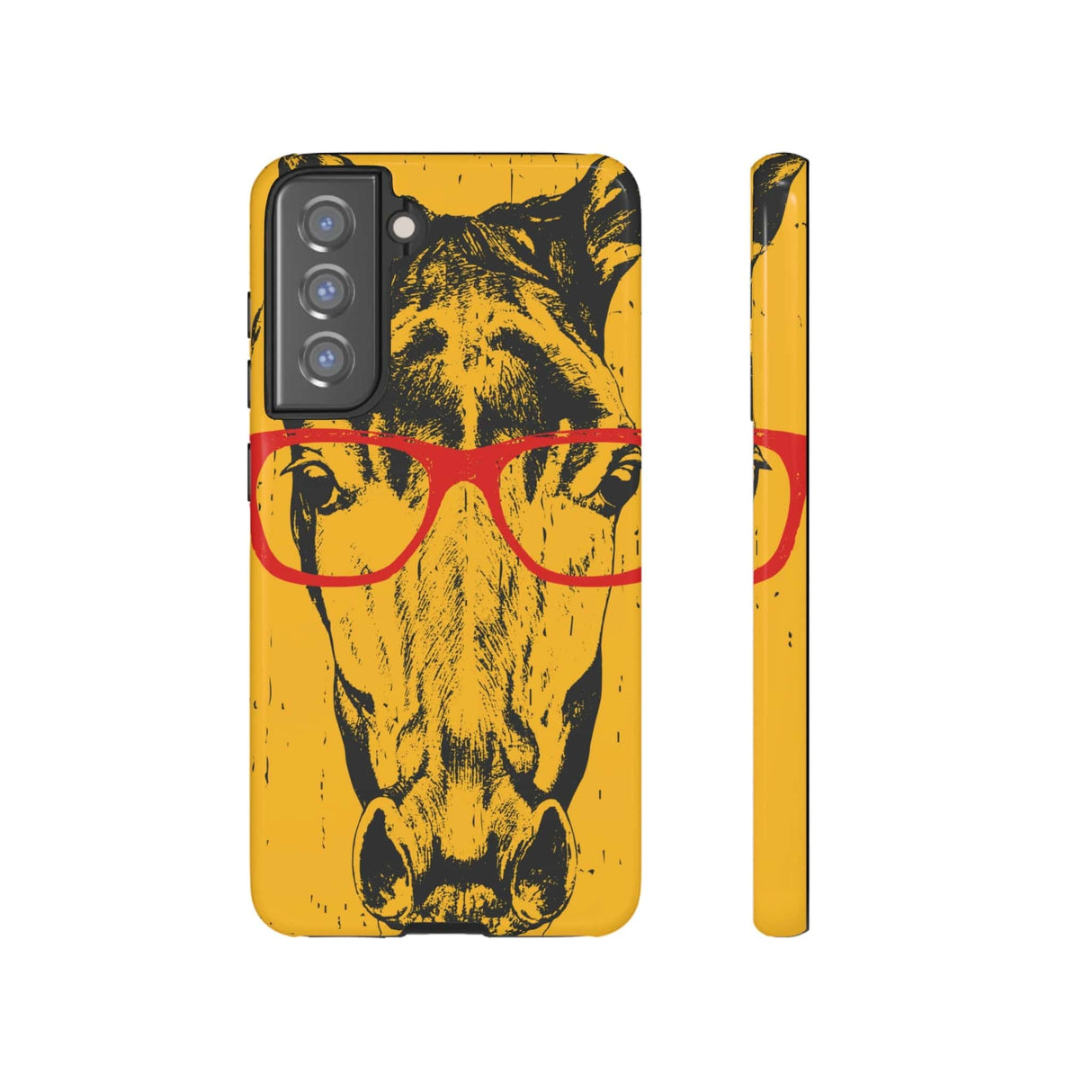 CASEBOB Phone Case Samsung Galaxy S21 FE / Glossy Yellow Horse Glasses Android Case (Protective)