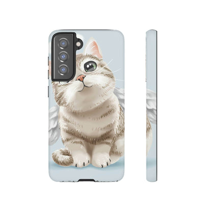 CASEBOB Phone Case Samsung Galaxy S21 FE / Matte Cute Angel Cat Android Case (Protective)