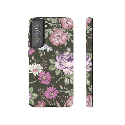 CASEBOB Phone Case Samsung Galaxy S21 FE / Matte Purple Rose Vintage Flower Samsung Case (Protective)