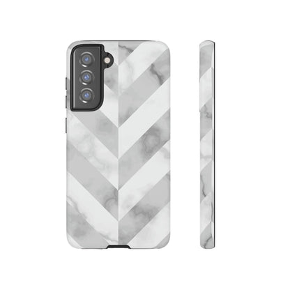 CASEBOB Phone Case Samsung Galaxy S21 FE / Matte White Herringbone Android Case (Protective)