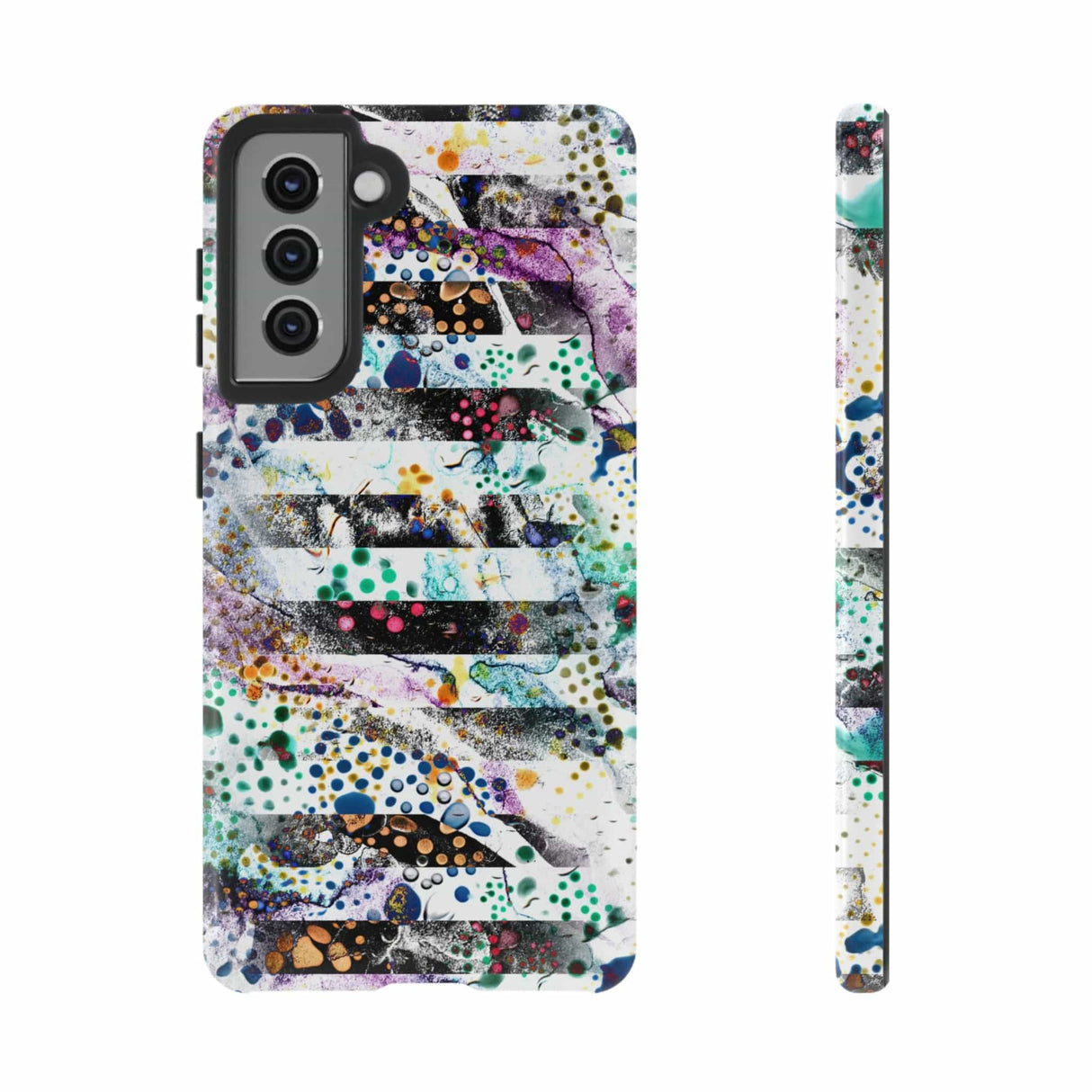 CASEBOB Phone Case Samsung Galaxy S21 / Glossy Abstract Green Purple Android Case (Protective)