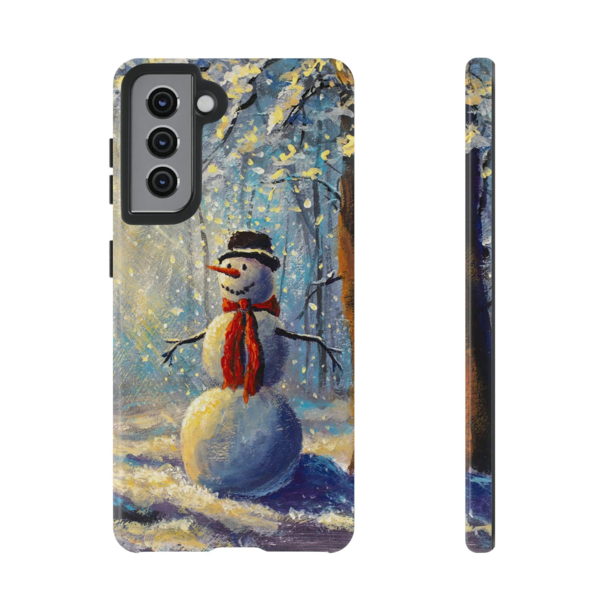 CASEBOB Phone Case Samsung Galaxy S21 / Glossy Happy Snowman Android Case (Protective)