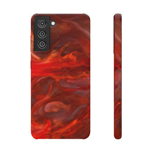 CASEBOB Phone Case Samsung Galaxy S21 / Glossy Warm Flames Ink Art Android Case (Slim)