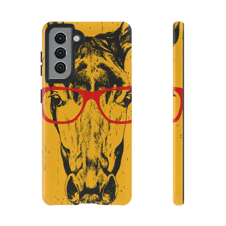 CASEBOB Phone Case Samsung Galaxy S21 / Glossy Yellow Horse Glasses Android Case (Protective)