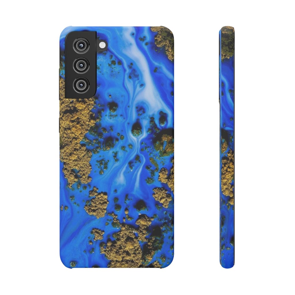 CASEBOB Phone Case Samsung Galaxy S21 / Matte Blue River Ink Art Android Case (Slim)