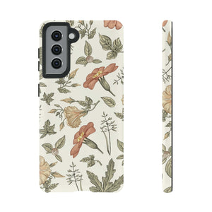 CASEBOB Phone Case Samsung Galaxy S21 / Matte White Vintage Flower Samsung Case (Protective)