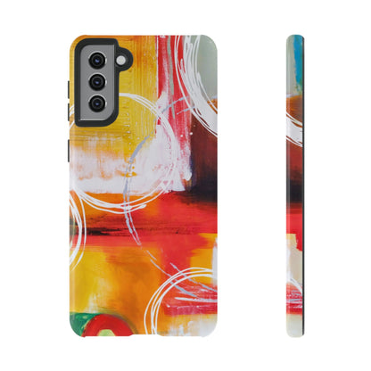 CASEBOB Phone Case Samsung Galaxy S21 Plus / Glossy Abstract Yellow Android Case (Protective)