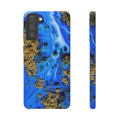 CASEBOB Phone Case Samsung Galaxy S21 Plus / Glossy Blue River Ink Art Android Case (Slim)