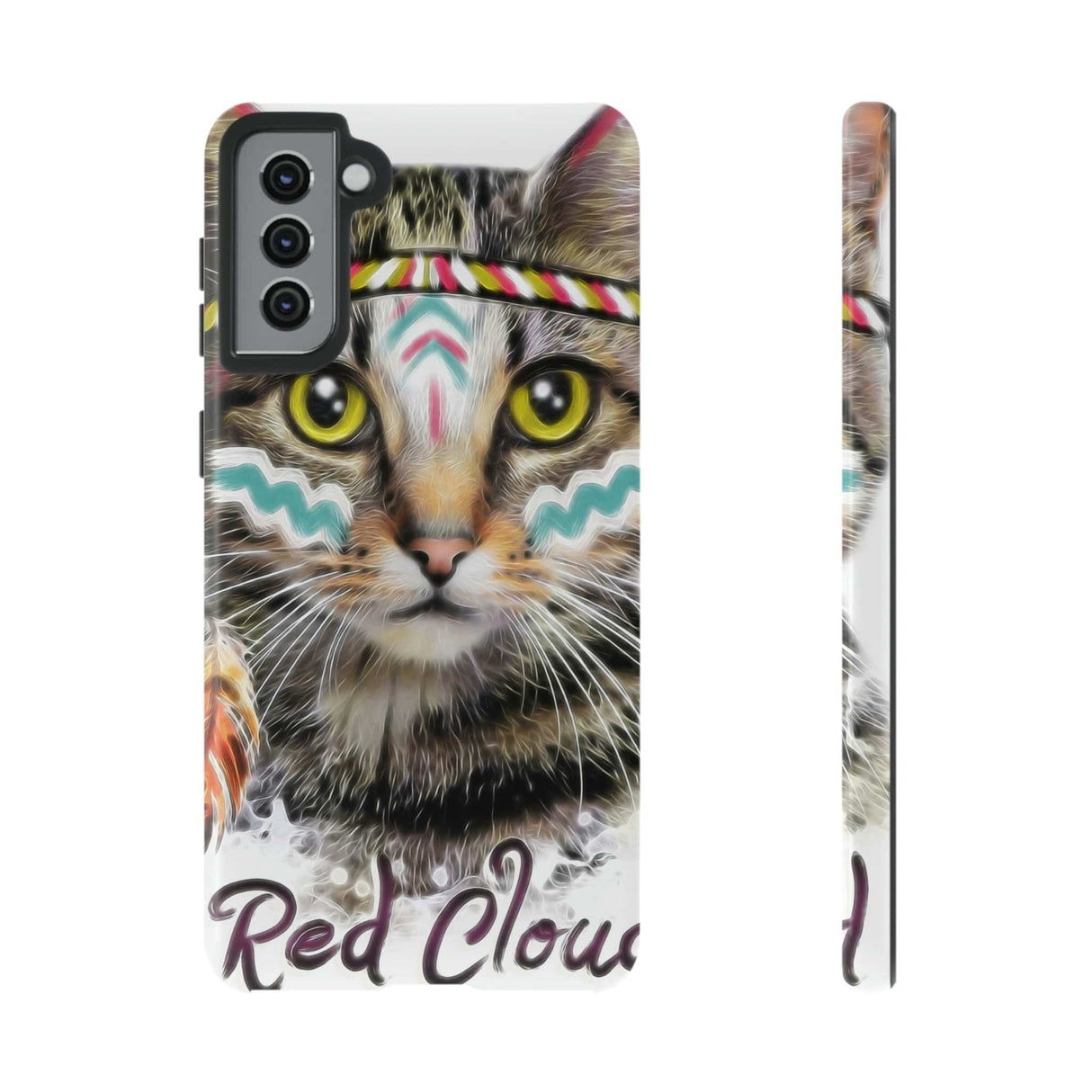 CASEBOB Phone Case Samsung Galaxy S21 Plus / Glossy Red Cloud Cat Android Case (Protective)