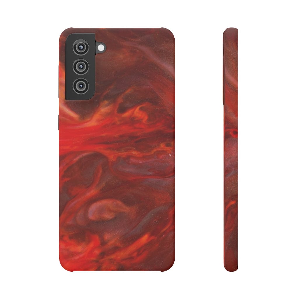 CASEBOB Phone Case Samsung Galaxy S21 Plus / Matte Warm Flames Ink Art Android Case (Slim)