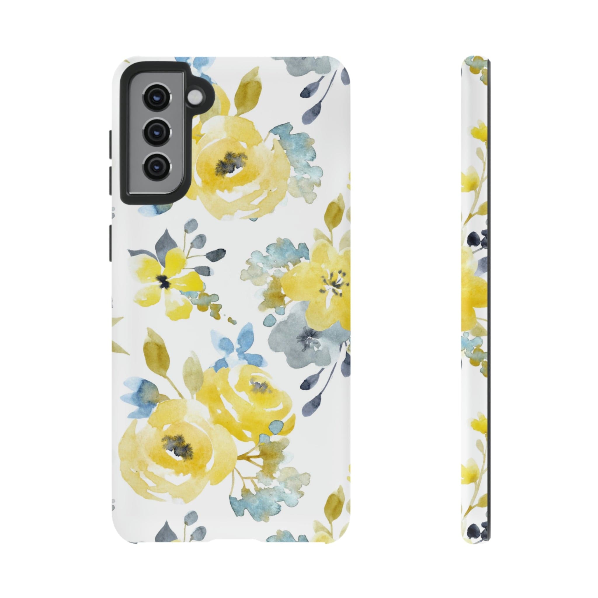 CASEBOB Phone Case Samsung Galaxy S21 Plus / Matte Yellow Floral Android Case (Protective)