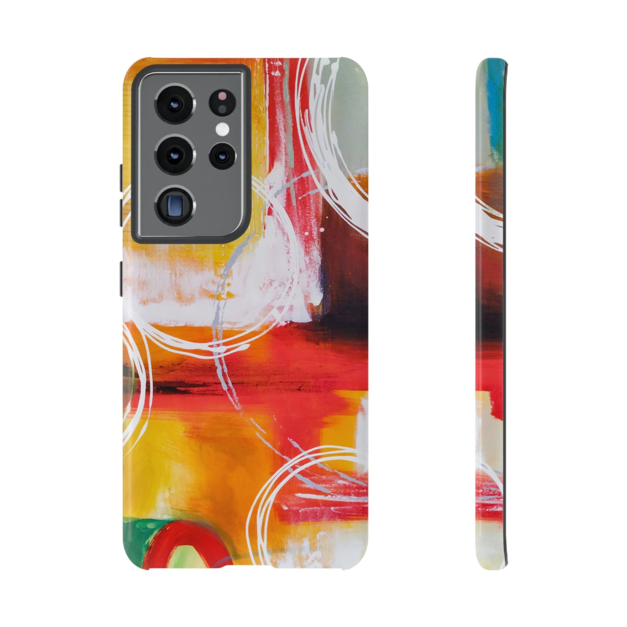 CASEBOB Phone Case Samsung Galaxy S21 Ultra / Glossy Abstract Yellow Android Case (Protective)