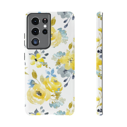 CASEBOB Phone Case Samsung Galaxy S21 Ultra / Matte Yellow Floral Android Case (Protective)