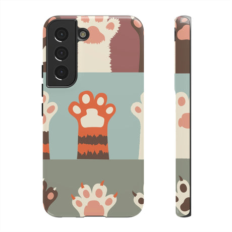 CASEBOB Phone Case Samsung Galaxy S22 / Glossy Vintage Cat Paw Android Case (Protective)