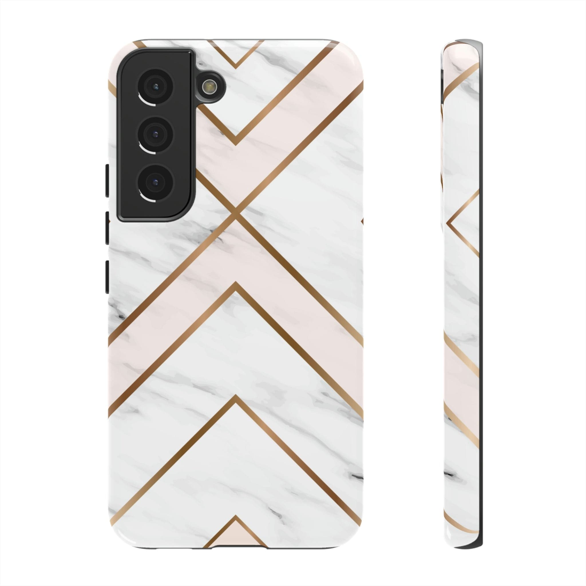 CASEBOB Phone Case Samsung Galaxy S22 / Glossy White Marble Android Case (Protective)