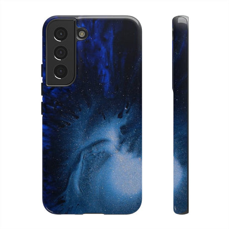 CASEBOB Phone Case Samsung Galaxy S22 / Glossy Winter Blue Ink Art Android Case (Protective)