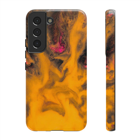 CASEBOB Phone Case Samsung Galaxy S22 / Glossy Yellow Flame Ink Art Android Case (Protective)