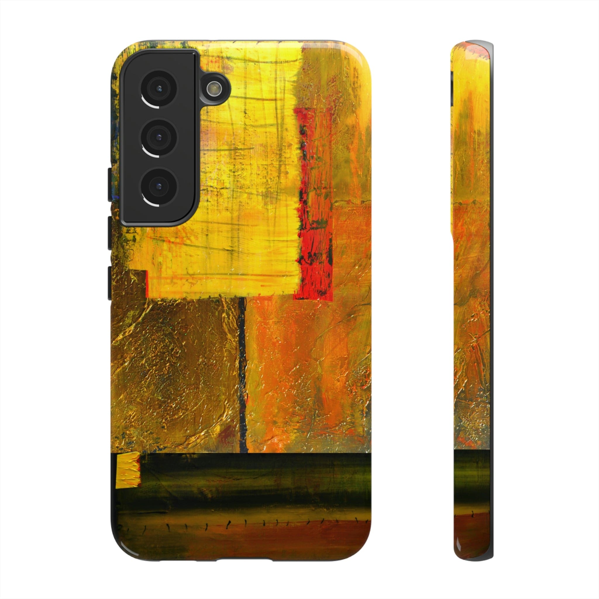 CASEBOB Phone Case Samsung Galaxy S22 / Glossy Yellow Painting Android Case (Protective)