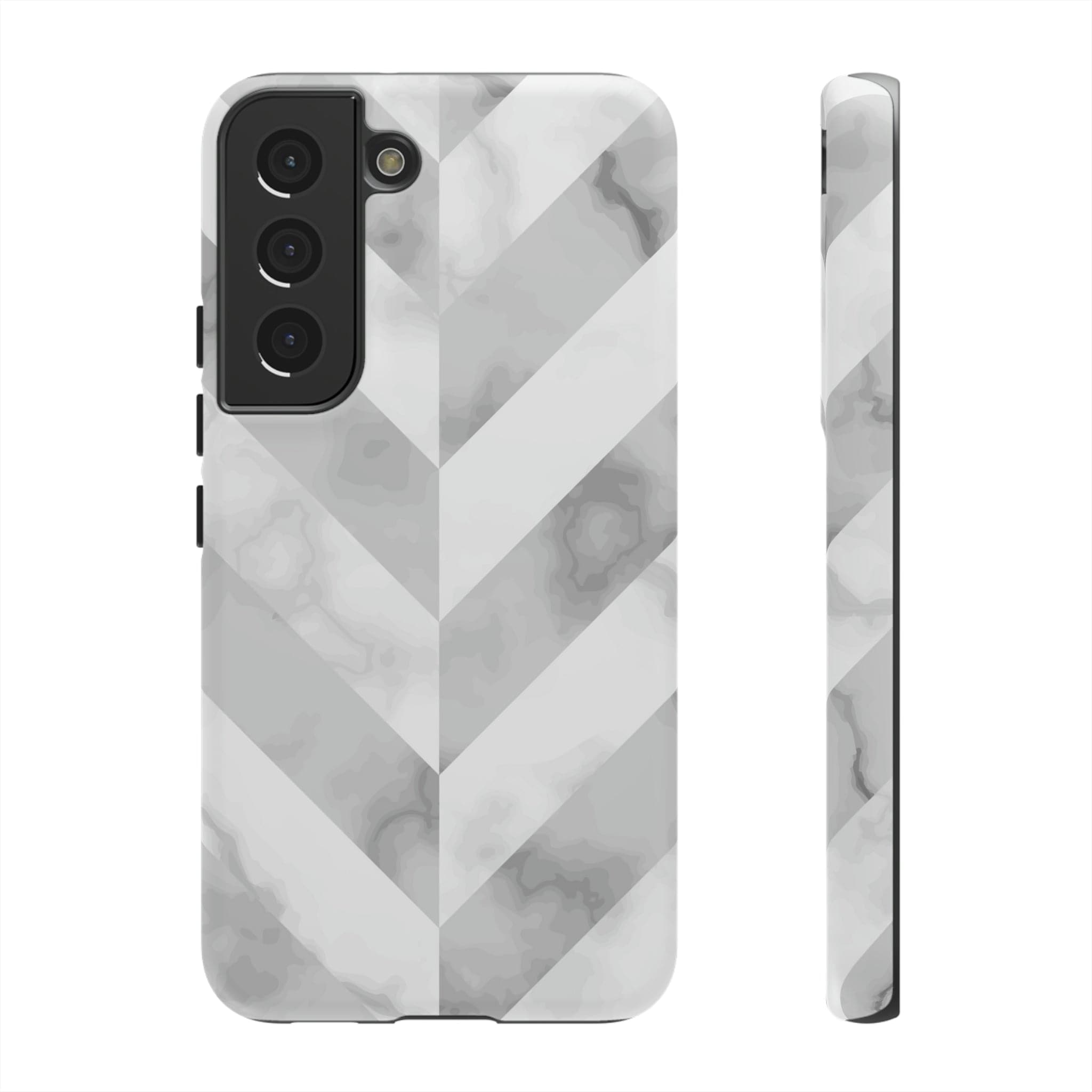 CASEBOB Phone Case Samsung Galaxy S22 / Matte White Herringbone Android Case (Protective)