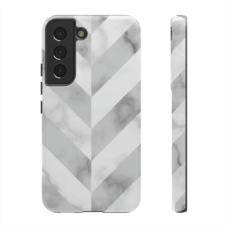 CASEBOB Phone Case Samsung Galaxy S22 / Matte White Herringbone Android Case (Protective)