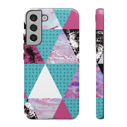 CASEBOB Phone Case Samsung Galaxy S22 Plus / Glossy Grunge Triangles Android Case (Protective)