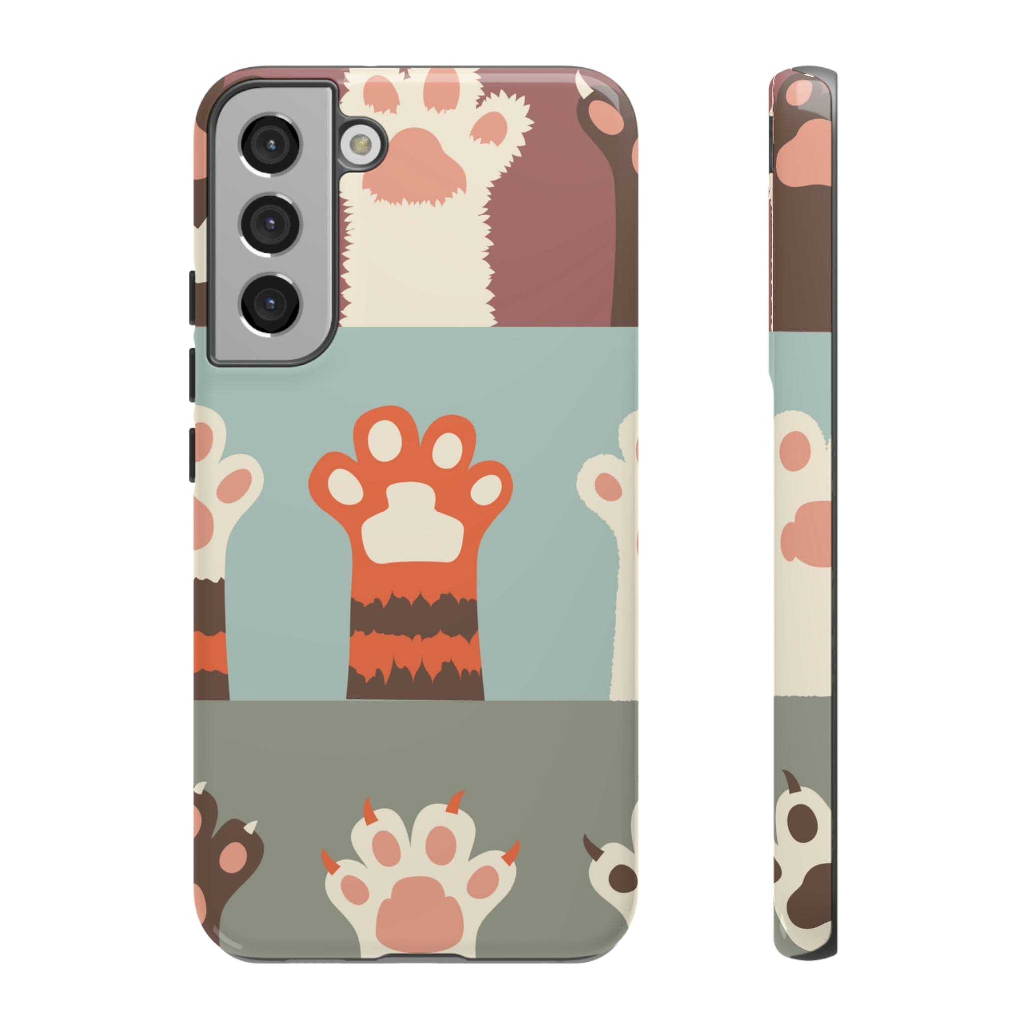 CASEBOB Phone Case Samsung Galaxy S22 Plus / Glossy Vintage Cat Paw Android Case (Protective)