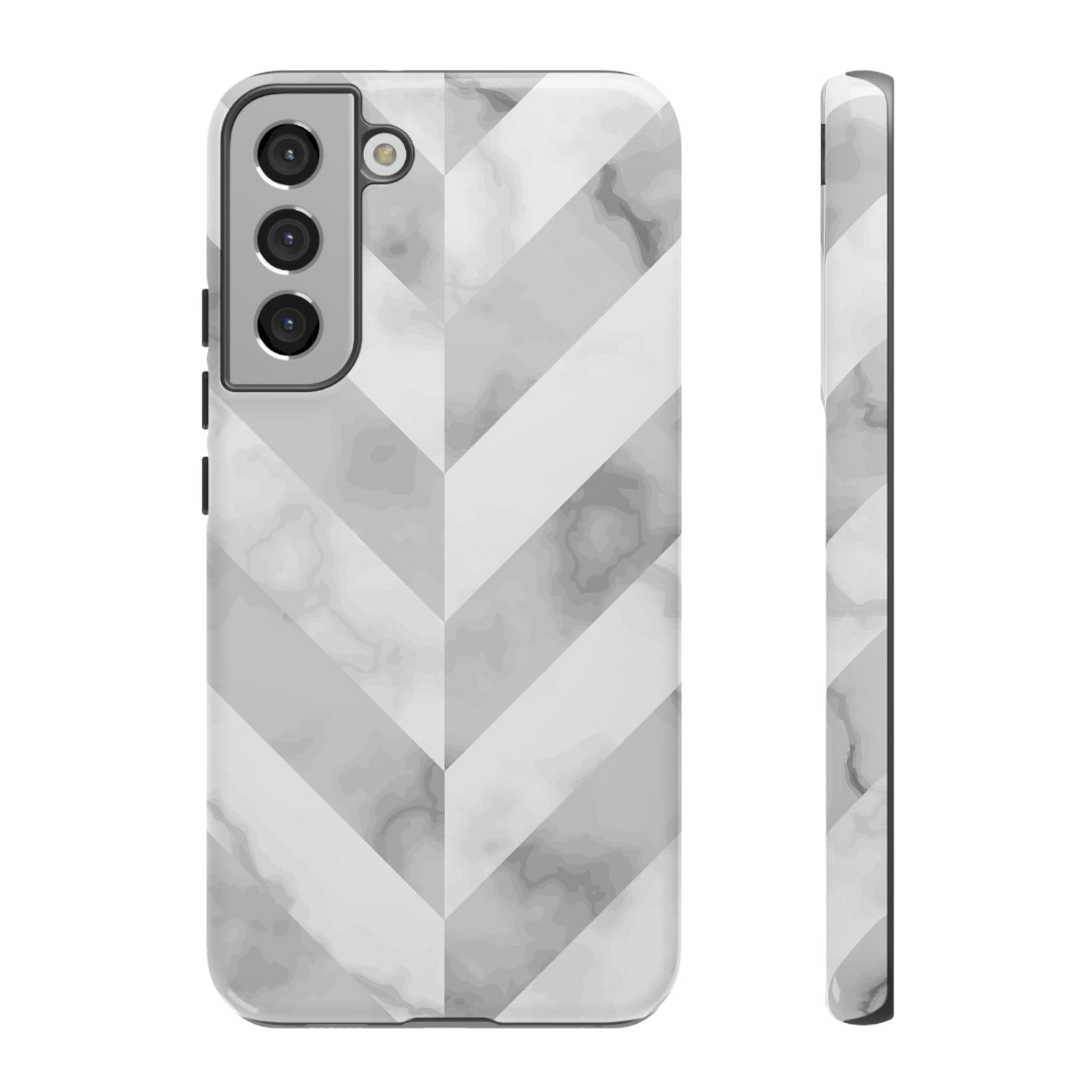 CASEBOB Phone Case Samsung Galaxy S22 Plus / Glossy White Herringbone Android Case (Protective)