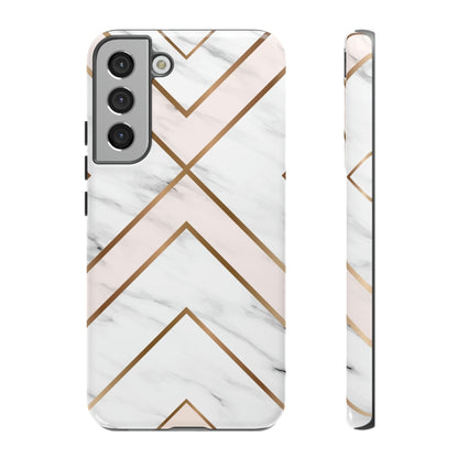 CASEBOB Phone Case Samsung Galaxy S22 Plus / Glossy White Marble Android Case (Protective)