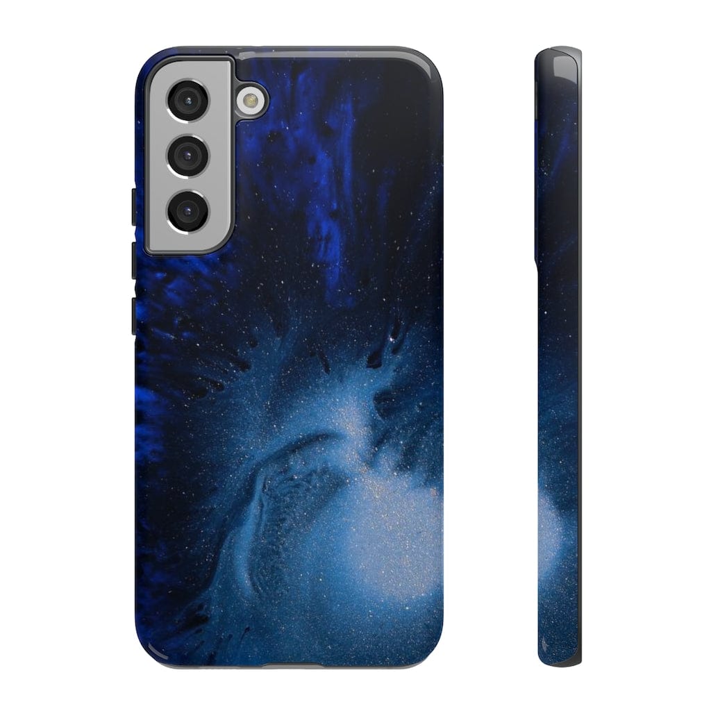 CASEBOB Phone Case Samsung Galaxy S22 Plus / Glossy Winter Blue Ink Art Android Case (Protective)