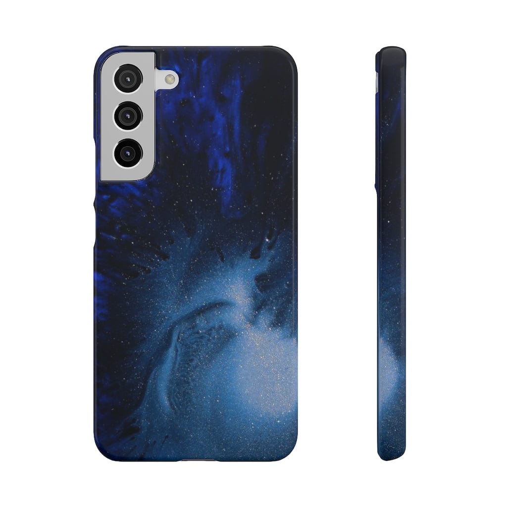 CASEBOB Phone Case Samsung Galaxy S22 Plus / Glossy Winter Blue Ink Art  Android Case (Slim)